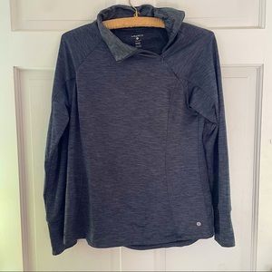 Heather Gray workout jacket asymmetrical zip